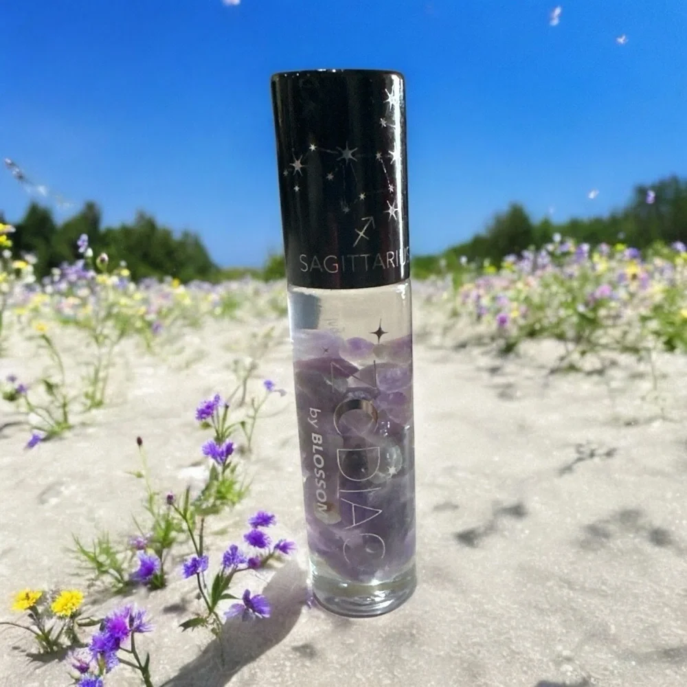 Blossom Sagittarius Zodiac Lip Gloss – Vanilla Scented w/ Crystals